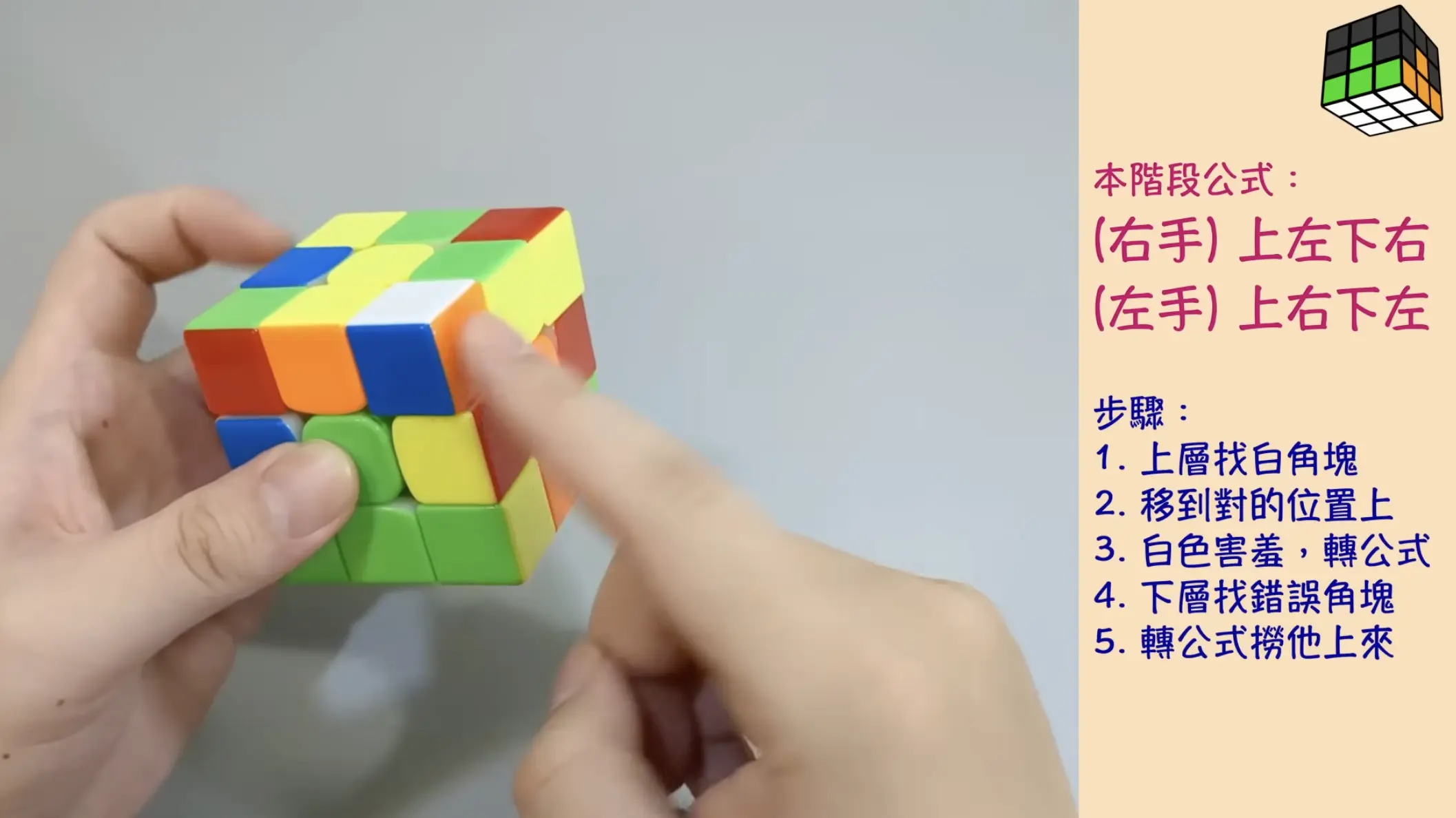 Rubiks cubes LBL step 3 hint